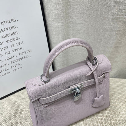 HM Kelly 25cm Mauve Pale Pink Togo Leather Silver Hardware