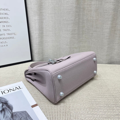 HM Kelly 25cm Mauve Pale Pink Togo Leather Silver Hardware
