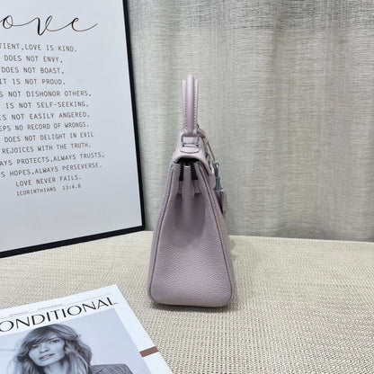 HM Kelly 25cm Mauve Pale Pink Togo Leather Silver Hardware