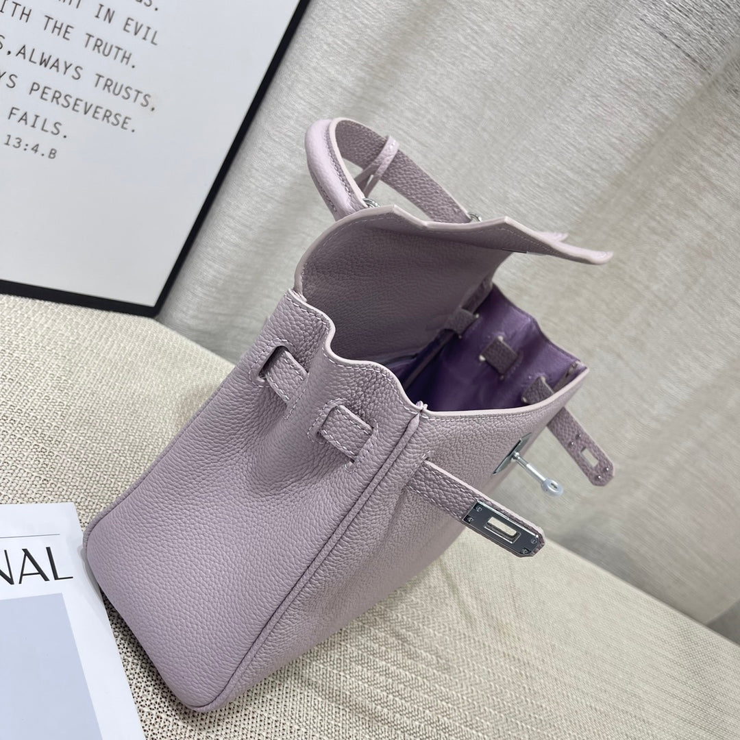 HM Kelly 25cm Mauve Pale Pink Togo Leather Silver Hardware