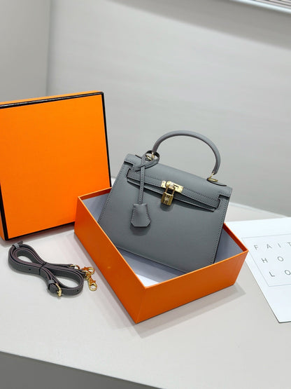 HM Kelly 25cm Vert Amande Epsom Leather Gold Hardware