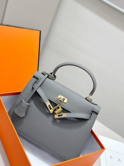 HM Kelly 25cm Vert Amande Epsom Leather Gold Hardware