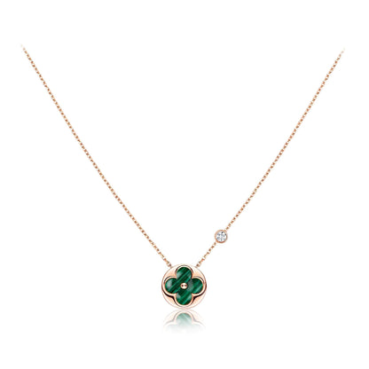 [GALE]SUN PEDANT PINK GOLD 1 DIAMOND NECKLACE