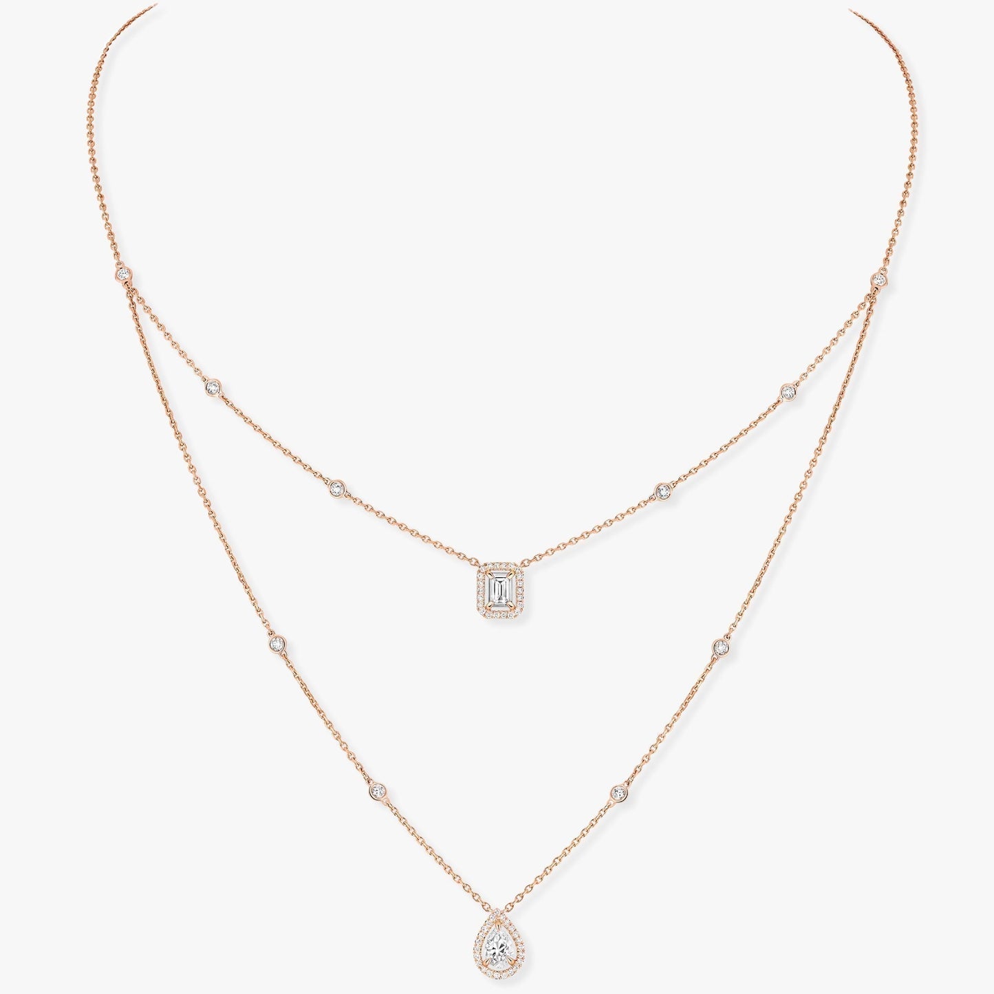 [GALE]MY TWIN 2 ROW DIAMOND NECKLACE