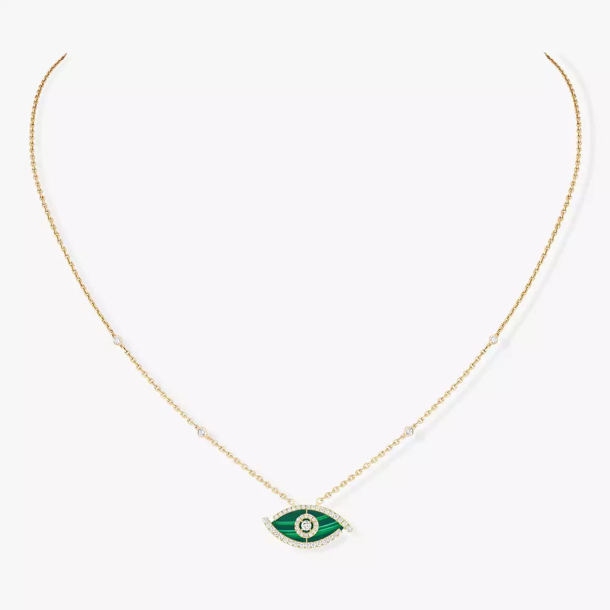 [GALE]Lucky Eye Diamond Necklace in Rose Gold and Turquoise