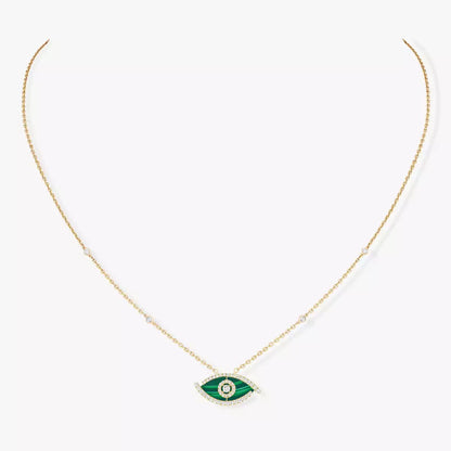 [GALE]Lucky Eye Diamond Necklace in Rose Gold and Turquoise