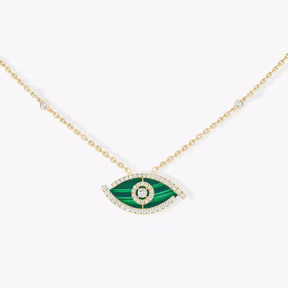 [GALE]Lucky Eye Diamond Necklace in Rose Gold and Turquoise