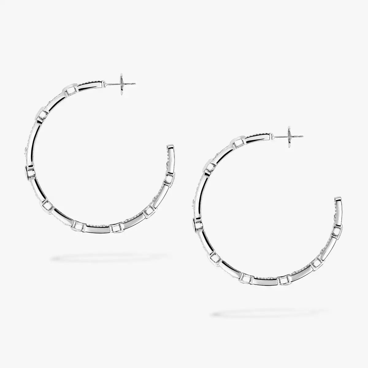 [[GALE]Move Link Diamond Hoop Earrings