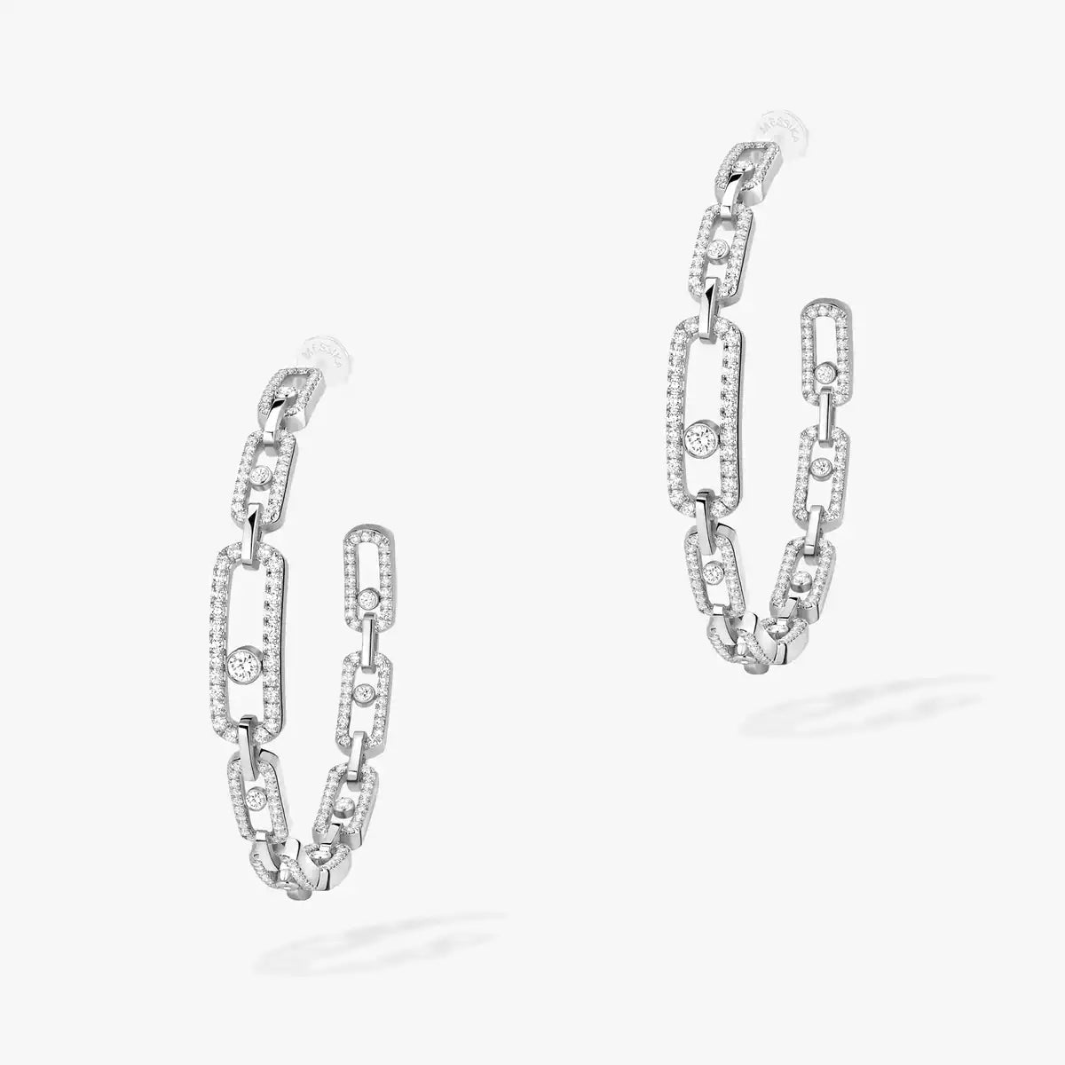 [[GALE]Move Link Diamond Hoop Earrings
