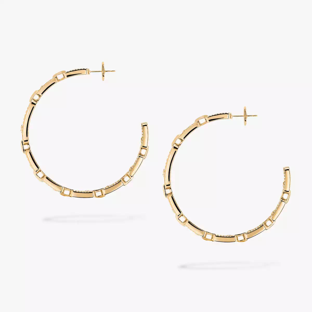 [[GALE]Move Link Diamond Hoop Earrings