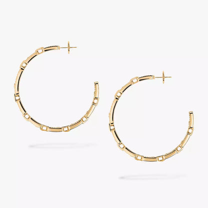 [[GALE]Move Link Diamond Hoop Earrings