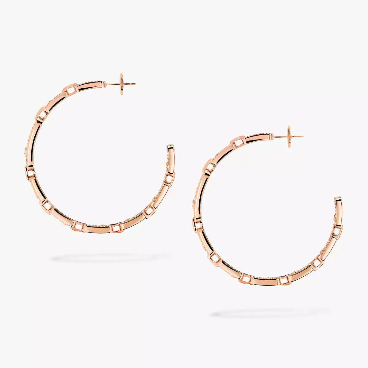 [[GALE]Move Link Diamond Hoop Earrings