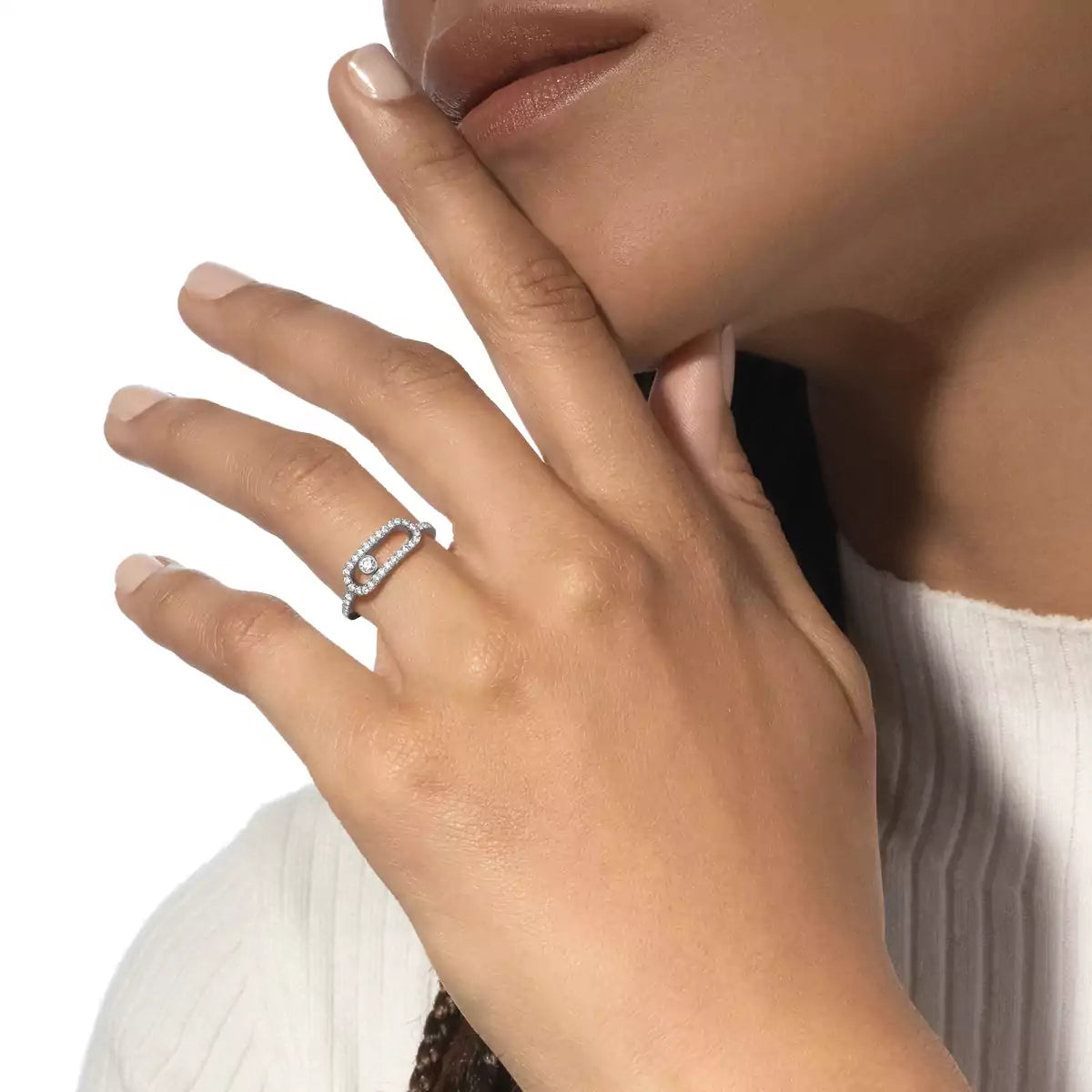 [GALE]Move Uno Diamond Ring in Gold