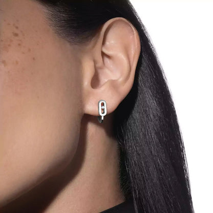 [GALE]Diamond Mini Hoop Earrings Move Classique