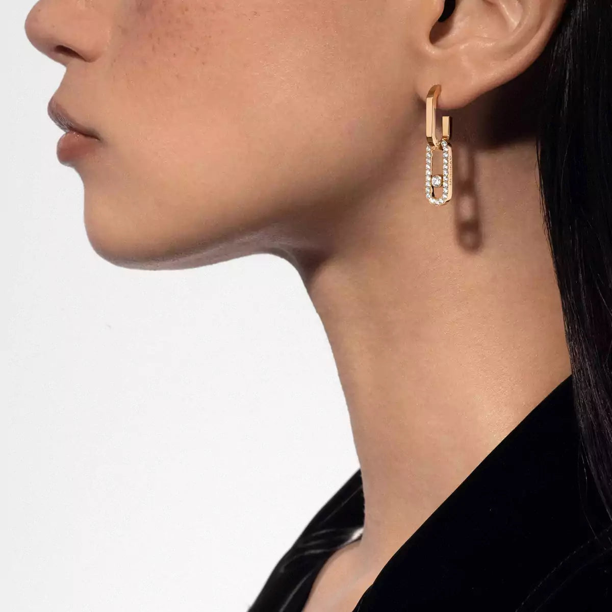 [GALE]Move Link Diamond Earrings