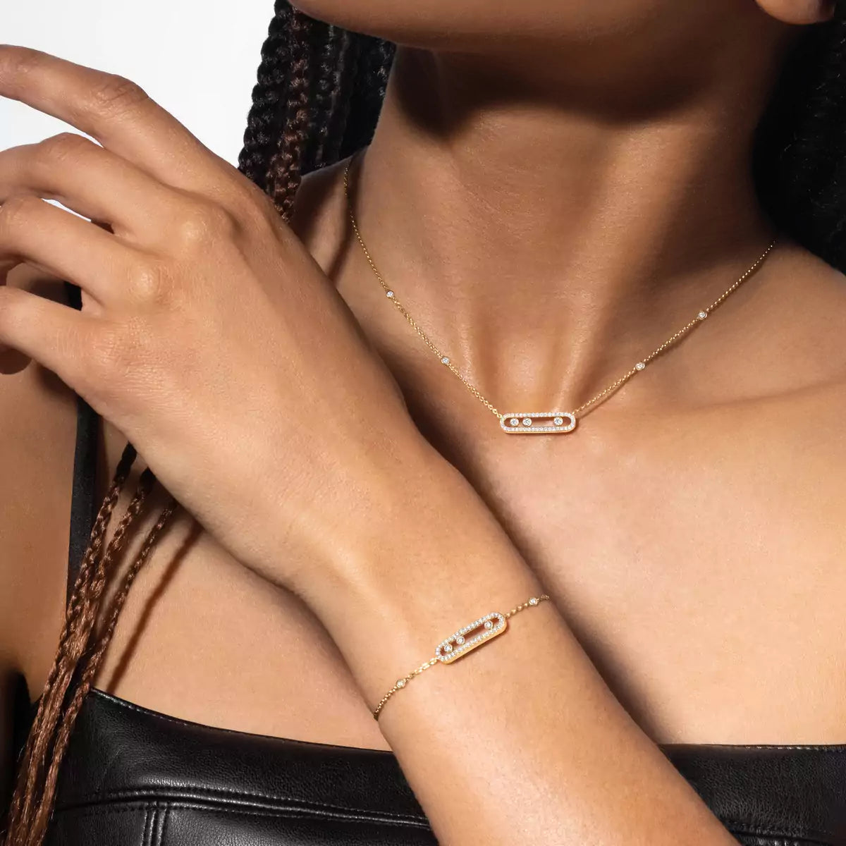 [GALE]Pavé Baby Move Diamond Bracelet