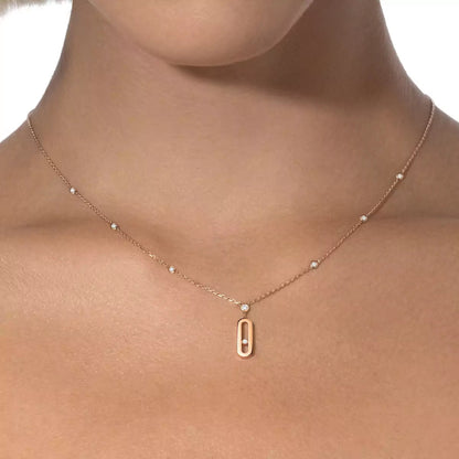 [GALE] Move Uno Gold Diamond Long Necklace
