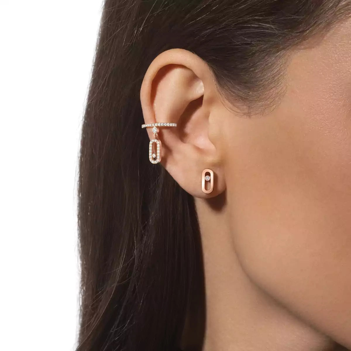 [GALE]Move Uno Diamond Stud Earrings