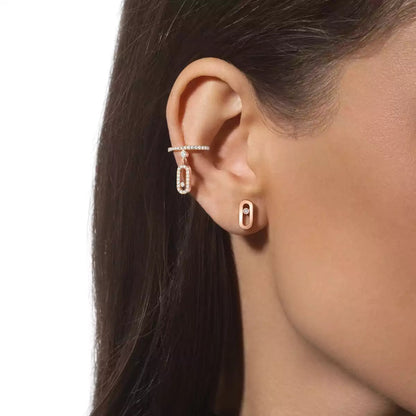 [GALE]Move Uno Diamond Stud Earrings