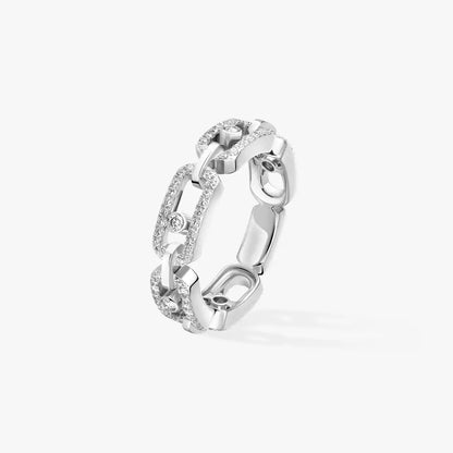 [GALE]Move Link Pave_-Set Diamond Ring in Gold