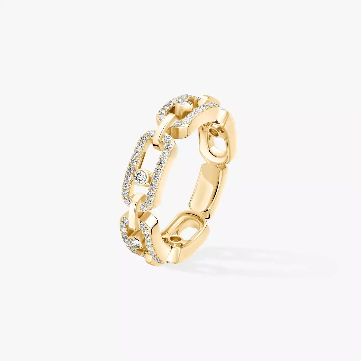 [GALE]Move Link Pave_-Set Diamond Ring in Gold