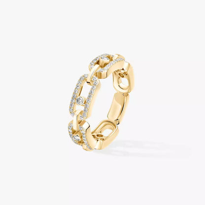 [GALE]Move Link Pave_-Set Diamond Ring in Gold