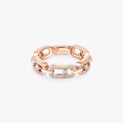 [GALE]Move Link Pave_-Set Diamond Ring in Gold