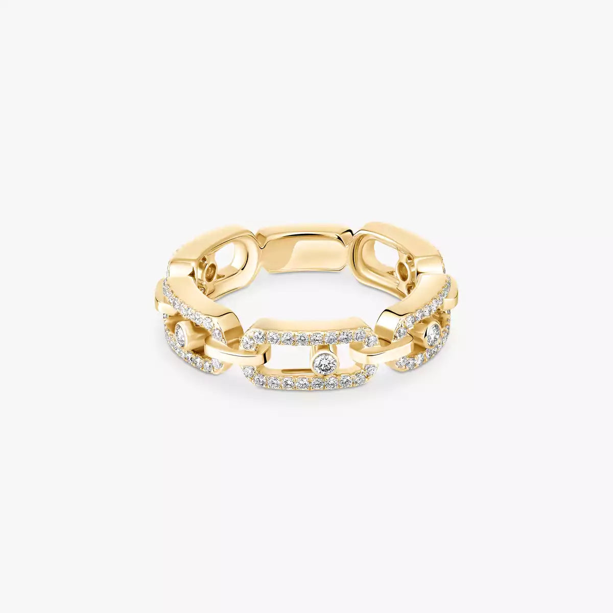 [GALE]Move Link Pave_-Set Diamond Ring in Gold
