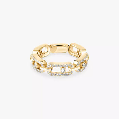 [GALE]Move Link Pave_-Set Diamond Ring in Gold