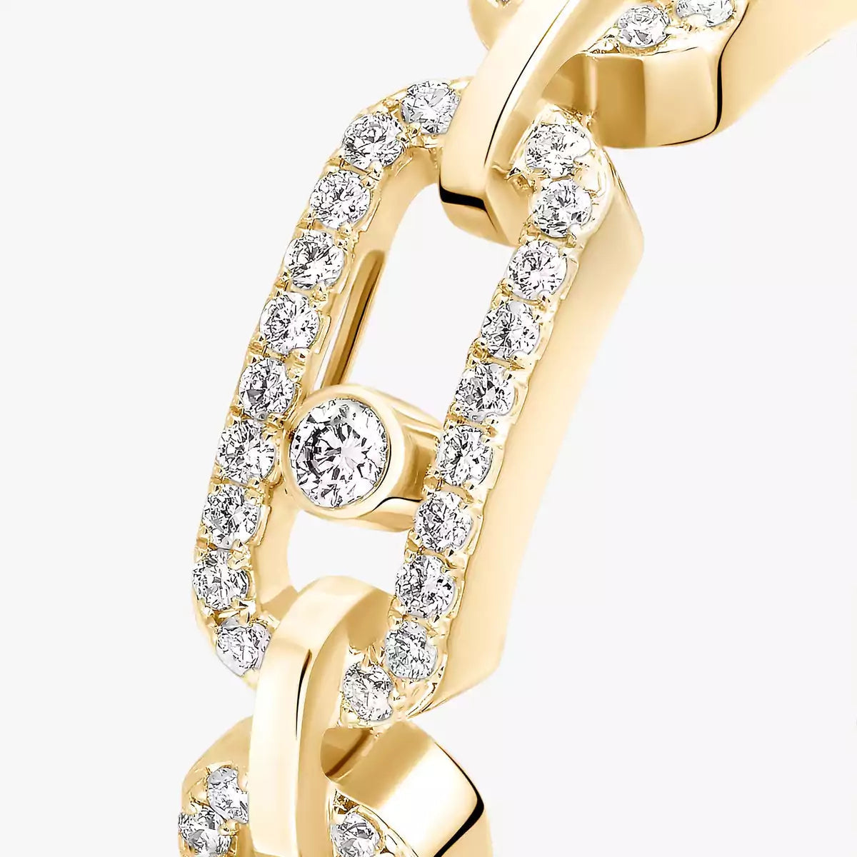 [GALE]Move Link Pave_-Set Diamond Ring in Gold