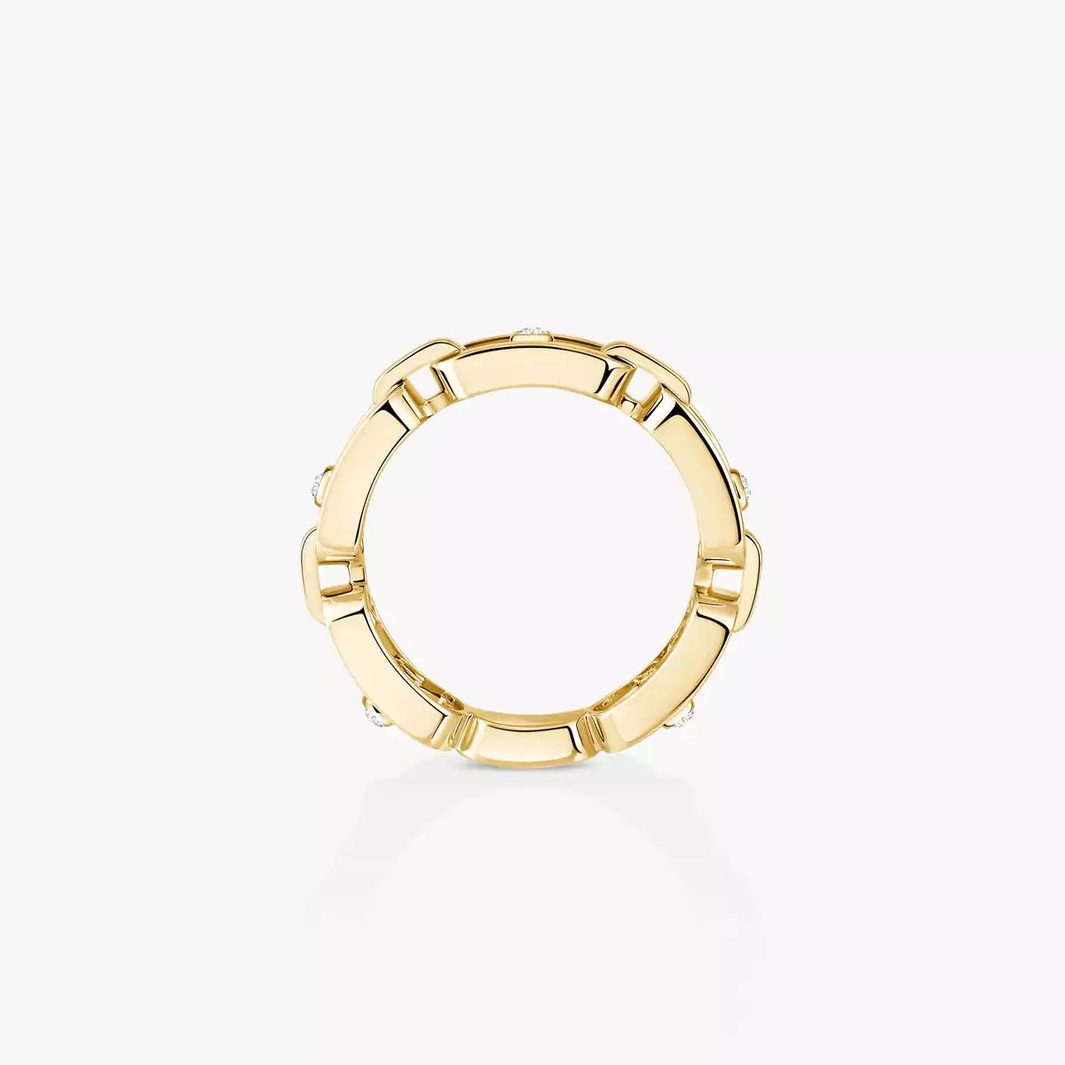 [GALE]Move Link Pave_-Set Diamond Ring in Gold