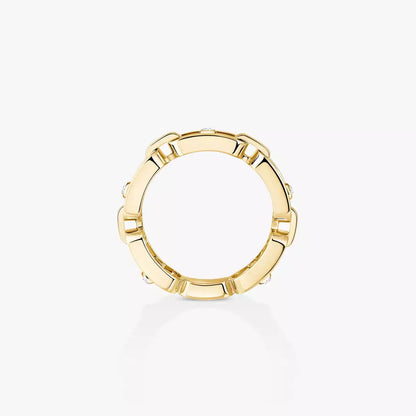 [GALE]Move Link Pave_-Set Diamond Ring in Gold