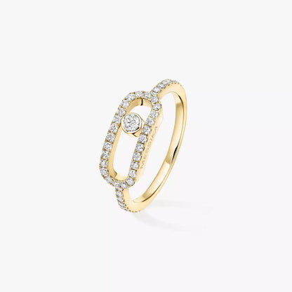 [GALE]Move Uno Diamond Ring in Gold