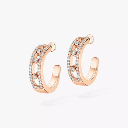 [GALE]Diamond Pave_ Hoop Earrings Move