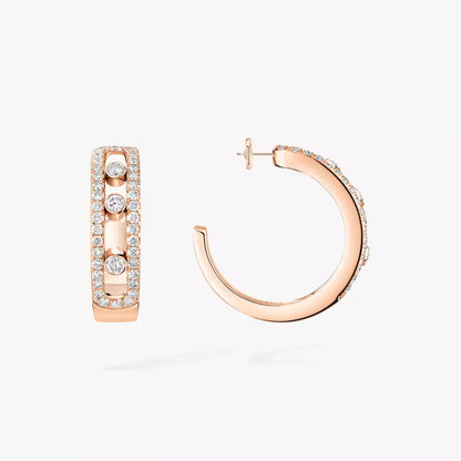 [GALE]Diamond Pave_ Hoop Earrings Move