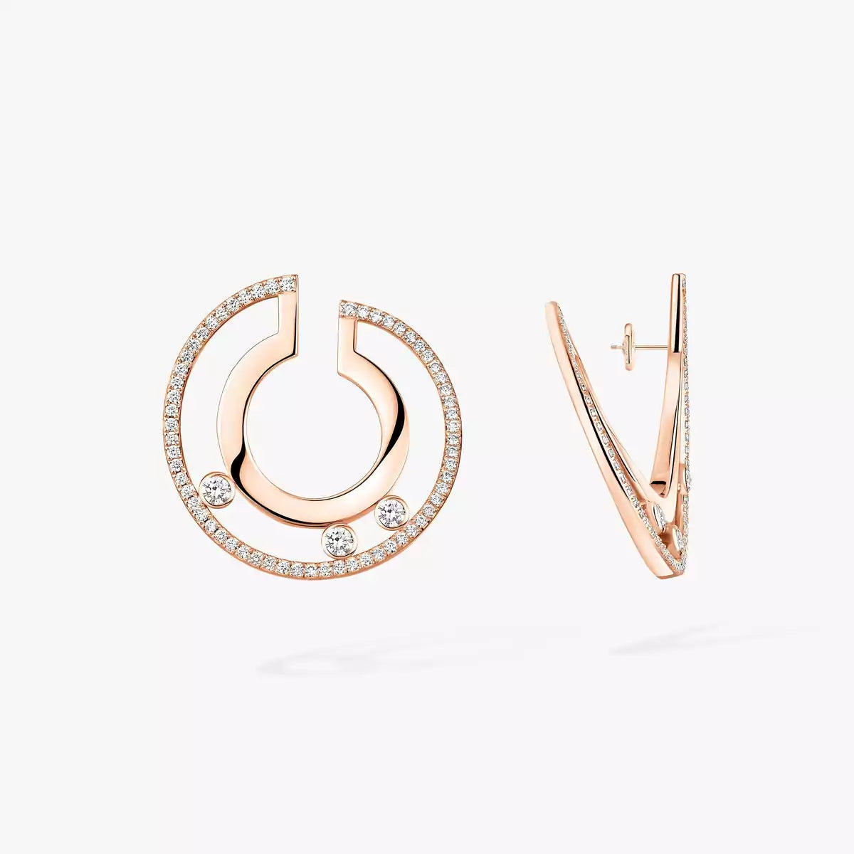 [GALE]Move Romane Small Diamond Hoop Earrings