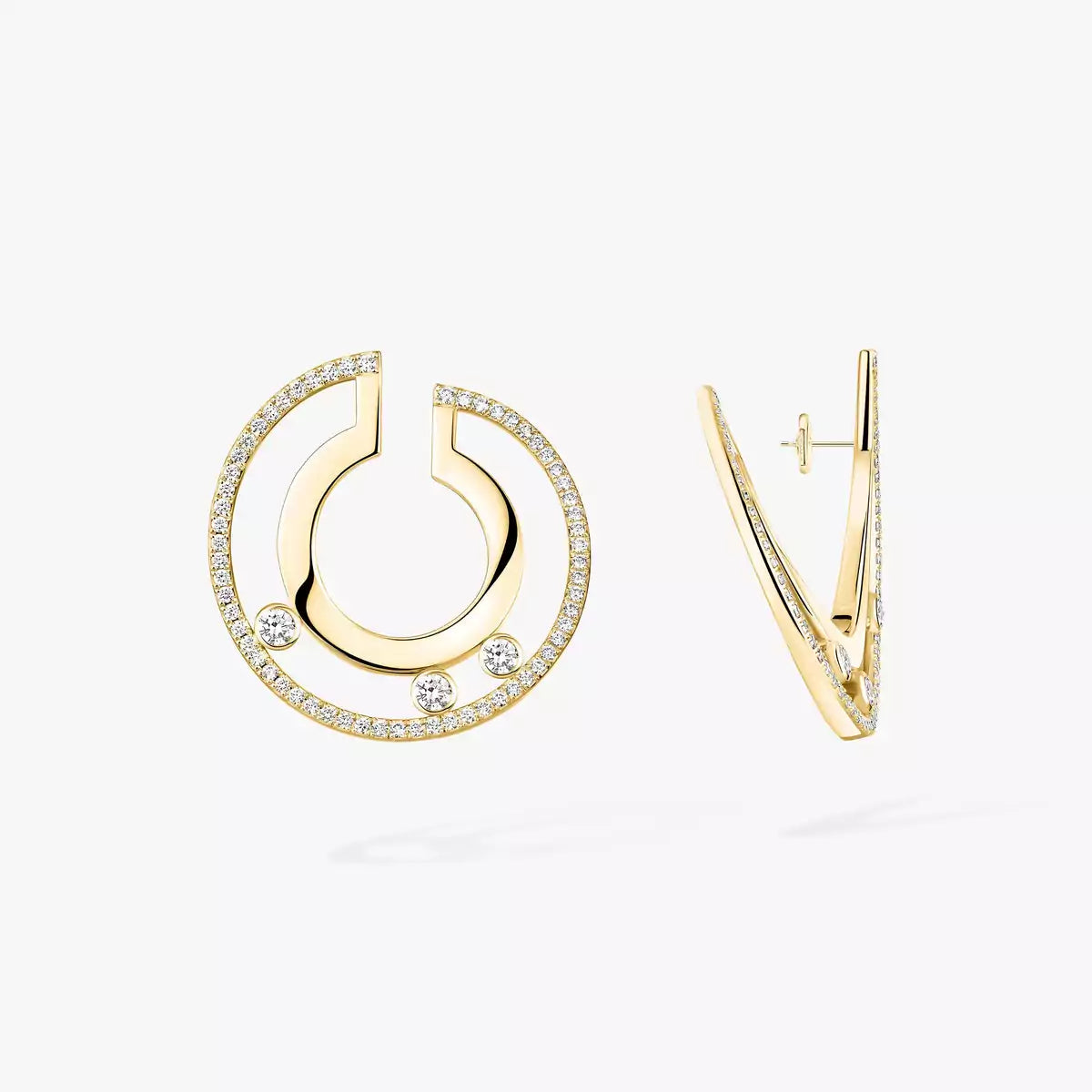 [GALE]Move Romane Small Diamond Hoop Earrings