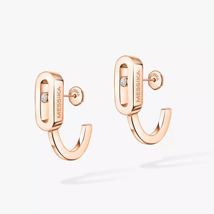 [GALE]Diamond Mini Hoop Earrings Move Classique
