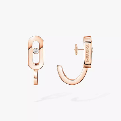 [GALE]Diamond Mini Hoop Earrings Move Classique