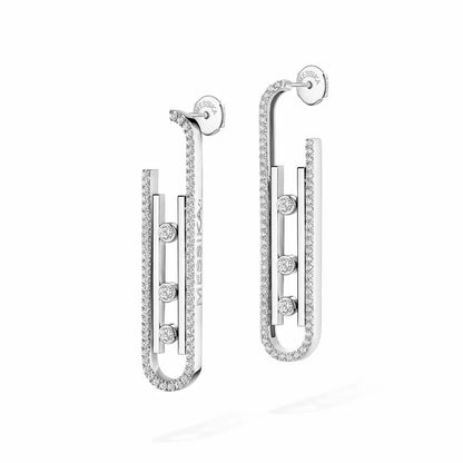 [GALE]Diamond Pendant Earrings Move 10Th
