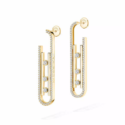 [GALE]Diamond Pendant Earrings Move 10Th