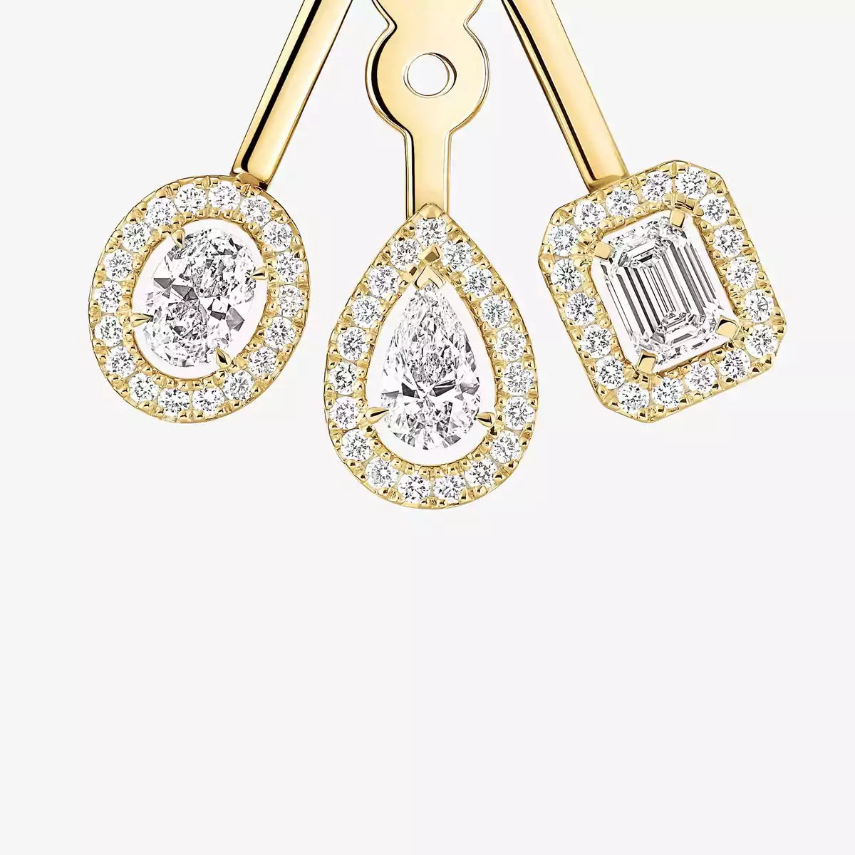[GALE] My Twin Trio  Diamond Earrings