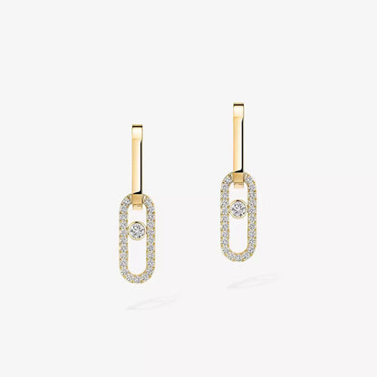 [GALE]Move Link Diamond Earrings