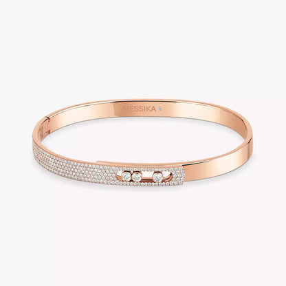 [GALE]Move Noa Rose Gold Pavé Diamond Bangle Bracelet