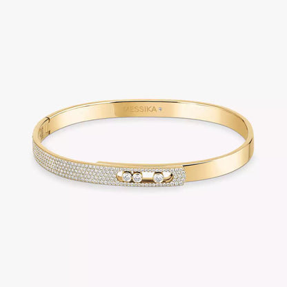 [GALE]Move Noa Rose Gold Pavé Diamond Bangle Bracelet