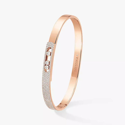 [GALE]Move Noa Rose Gold Pavé Diamond Bangle Bracelet