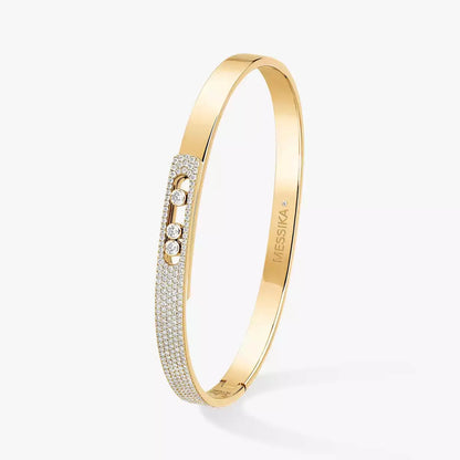 [GALE]Move Noa Rose Gold Pavé Diamond Bangle Bracelet