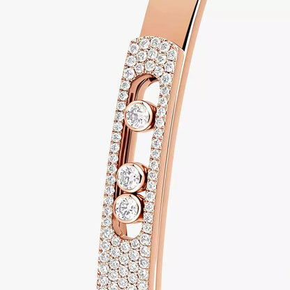 [GALE]Move Noa Rose Gold Pavé Diamond Bangle Bracelet