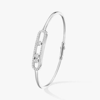 [GALE]Move Pavé Diamond Bangle Bracelet M