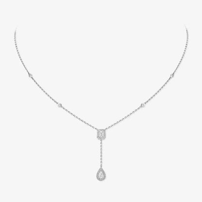 [GALE]Gold Diamond Tie Necklace